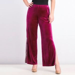 Fuchsia MSK Embellished-Trim Velvet Pants